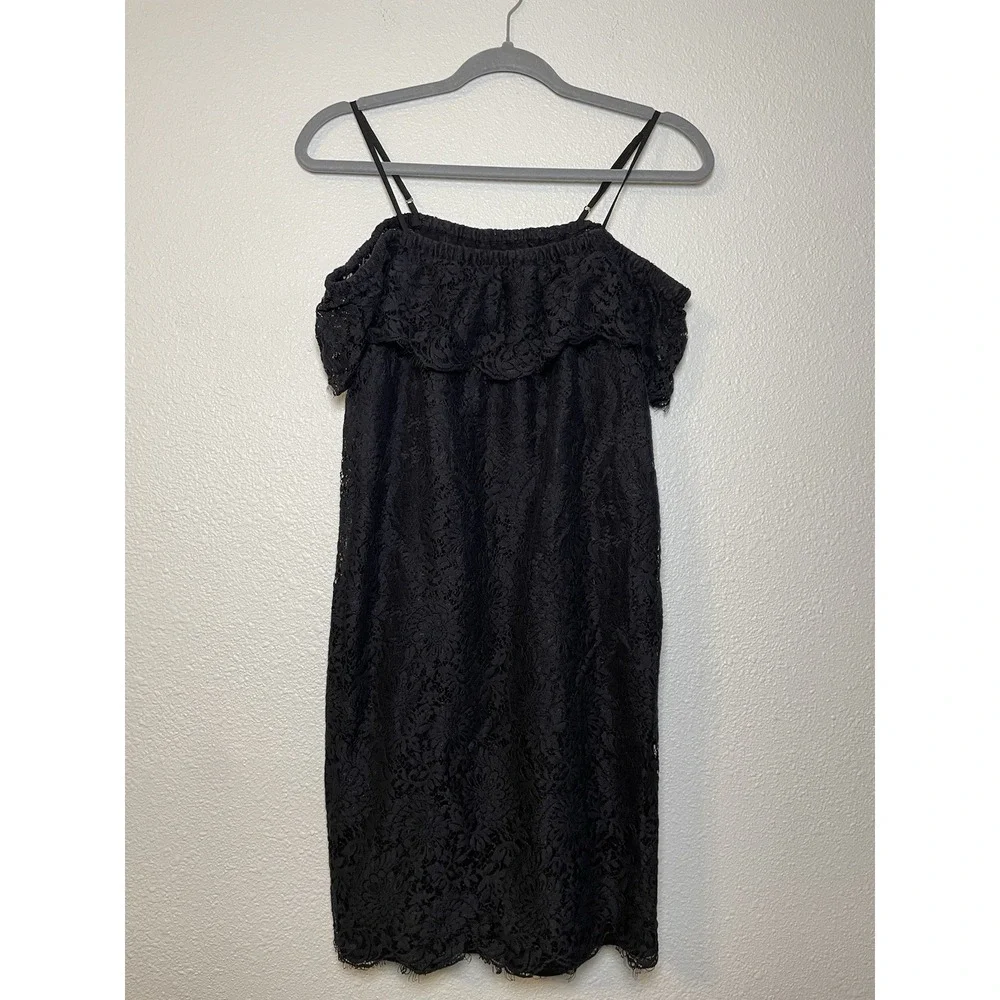 Madewell Dusk Lace Off the Shoulder Black Dress Size 10 Style F9714‎ Lace